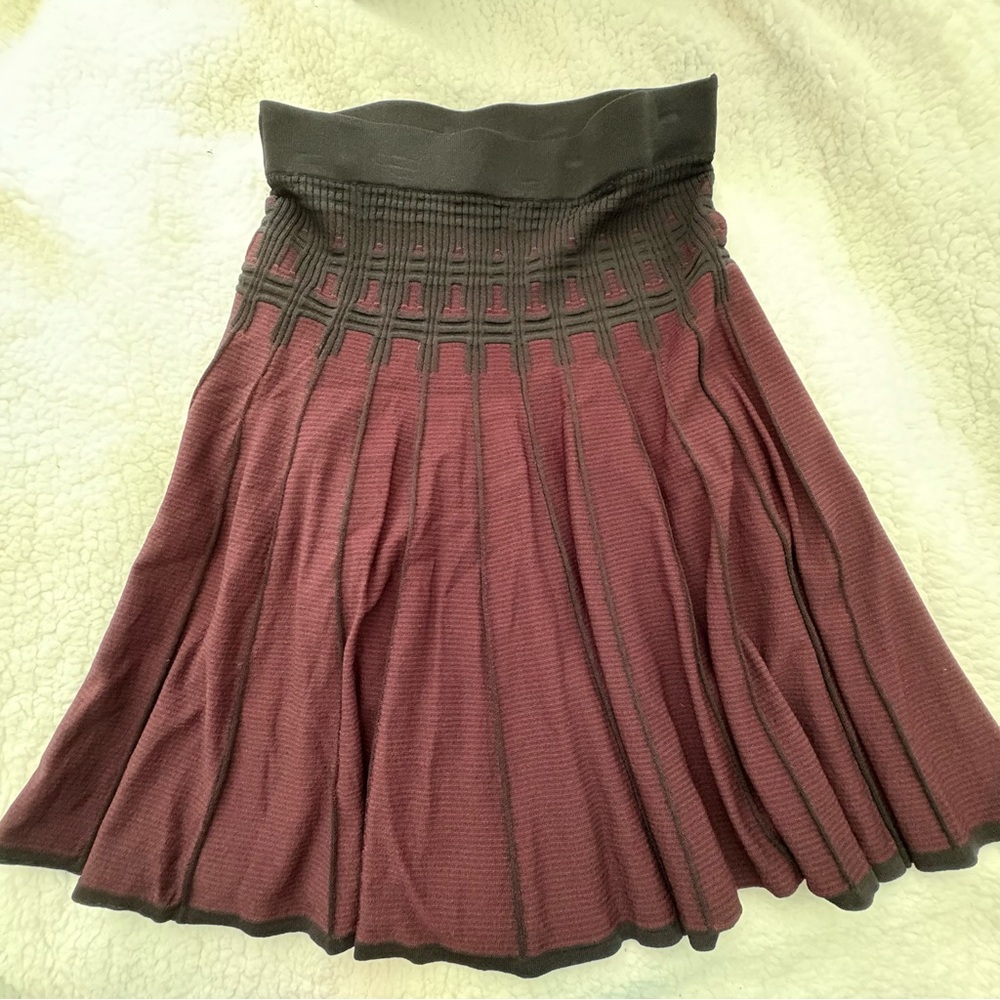 Maroon and Black High waisted skirt